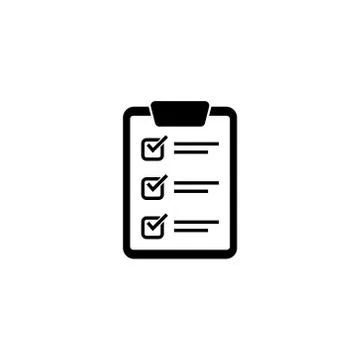 Clipboard with checklist icon, vector symbol for web site and app design. Illustrazione stock