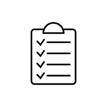 Clipboard with checklist icon, vector symbol for web site and app design. Stock Illustration