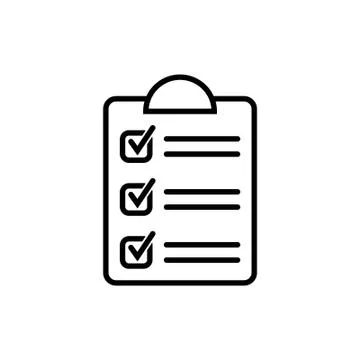 Clipboard with checklist icon, vector symbol for web site and app design. Stock Illustration