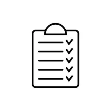 Clipboard with checklist icon, vector symbol for web site and app design. Stock Illustration