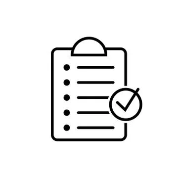 Clipboard with checklist icon, vector symbol for web site and app design. Stock Illustration