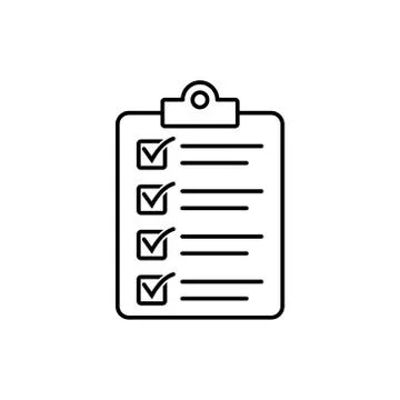 Clipboard with checklist icon, vector symbol for web site and app design. Stock Illustration