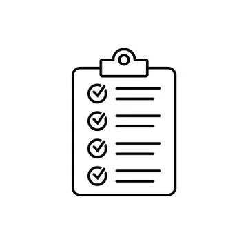 Clipboard with checklist icon, vector symbol for web site and app design. Stock Illustration