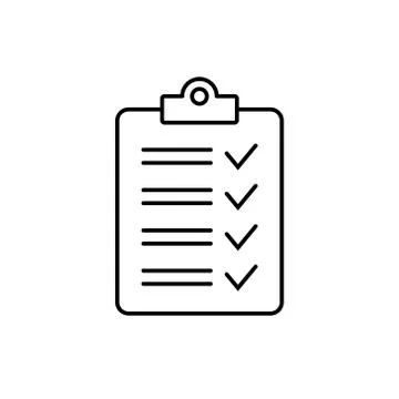 Clipboard with checklist icon, vector symbol for web site and app design. Stock Illustration