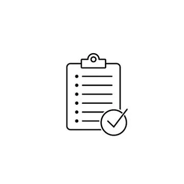 Clipboard with checklist icon, vector symbol for web site and app design. Stock Illustration