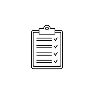 Clipboard with checklist icon, vector symbol for web site and app design. Stock Illustration