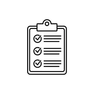Clipboard with checklist icon, vector symbol for web site and app design. Stock Illustration
