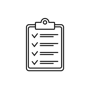Clipboard with checklist icon, vector symbol for web site and app design. Stock Illustration