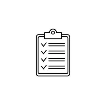 Clipboard with checklist icon, vector symbol for web site and app design. Stock Illustration