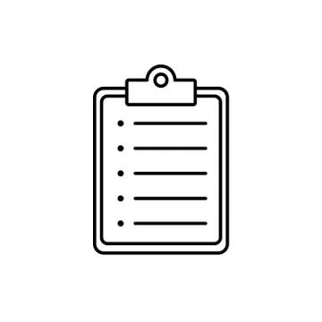 Clipboard with checklist icon, vector symbol for web site and app design. Stock Illustration