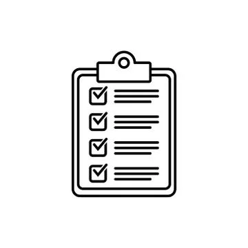 Clipboard with checklist icon, vector symbol for web site and app design. Stock Illustration