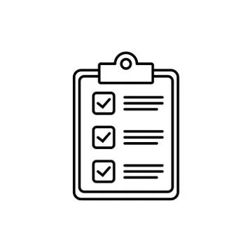 Clipboard with checklist icon, vector symbol for web site and app design. Stock Illustration