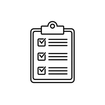 Clipboard with checklist icon, vector symbol for web site and app design. Stock Illustration