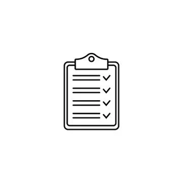 Clipboard with checklist icon, vector symbol for web site and app design. Illustrazione stock
