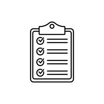 Clipboard with checklist icon, vector symbol for web site and app design. Illustrazione stock