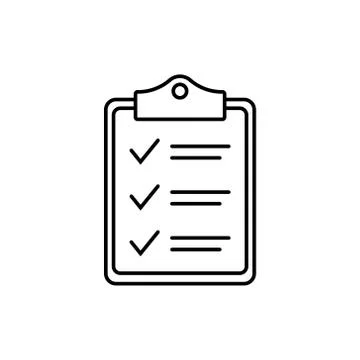 Clipboard with checklist icon, vector symbol for web site and app design. Stock Illustration