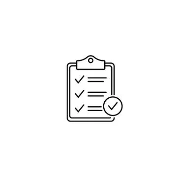 Clipboard with checklist icon, vector symbol for web site and app design. Stock Illustration