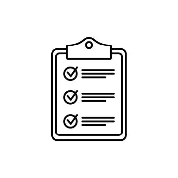 Clipboard with checklist icon, vector symbol for web site and app design. Illustrazione stock