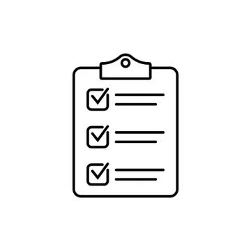 Clipboard with checklist icon, vector symbol for web site and app design. Stock Illustration