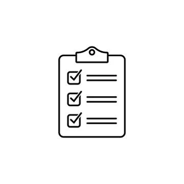 Clipboard with checklist icon, vector symbol for web site and app design. Stock Illustration