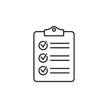 Clipboard with checklist icon, vector symbol for web site and app design. 스톡 일러스트