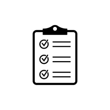 Clipboard with checklist icon, vector symbol for web site and app design. Stock Illustration