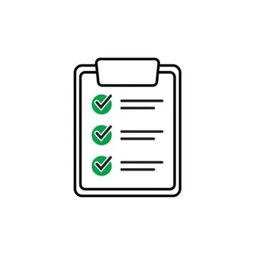 Clipboard with checklist icon, vector symbol for web site and app design. Stock Illustration