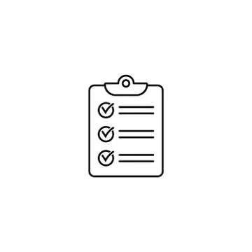 Clipboard with checklist icon, vector symbol for web site and app design. Stock Illustration
