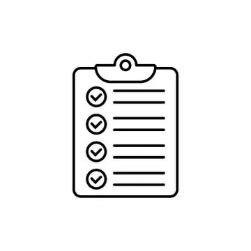 Clipboard with checklist icon, vector symbol for web site and app design. Illustrazione stock