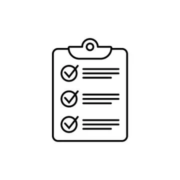 Clipboard with checklist icon, vector symbol for web site and app design. Stock Illustration