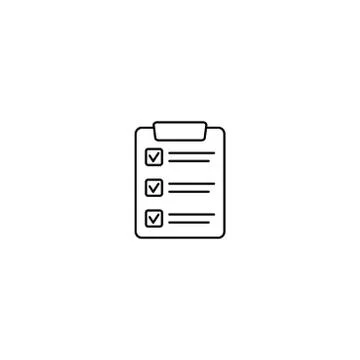 Clipboard with checklist icon, vector symbol for web site and app design. Illustrazione stock