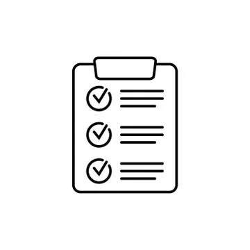 Clipboard with checklist icon, vector symbol for web site and app design. Stock Illustration