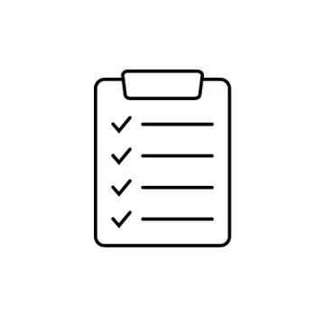 Clipboard with checklist icon, vector symbol for web site and app design. Stock Illustration