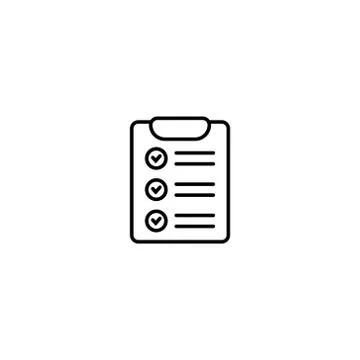 Clipboard with checklist icon, vector symbol for web site and app design. Stock Illustration