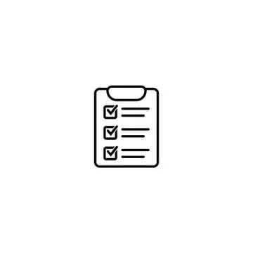 Clipboard with checklist icon, vector symbol for web site and app design. Stock Illustration