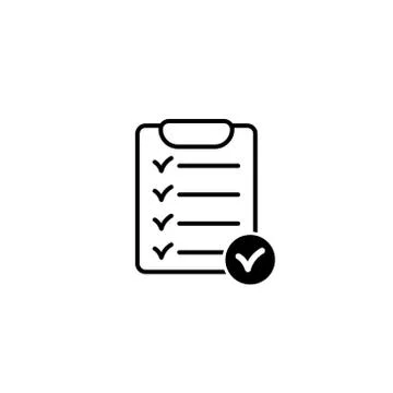 Clipboard with checklist icon, vector symbol for web site and app design. Stock Illustration
