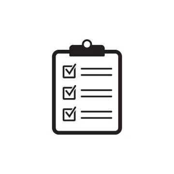Clipboard with checklist icon, vector symbol for web site and app design. Stock Illustration