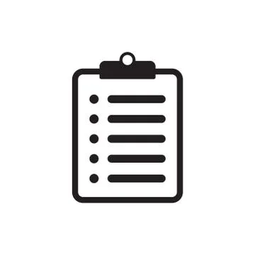 Clipboard with checklist icon, vector symbol for web site and app design. Stock Illustration