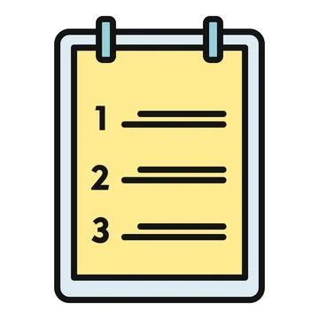 Clipboard checklist with numbered tasks icon design Stock Illustration