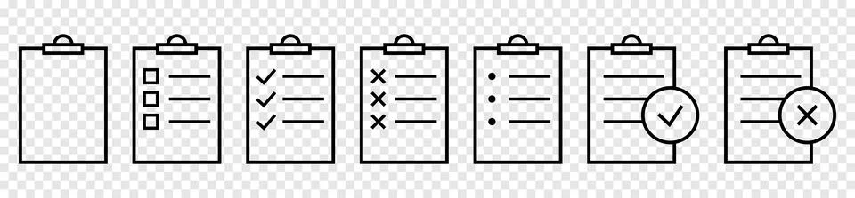 Clipboard checklist or document set Stock Illustration
