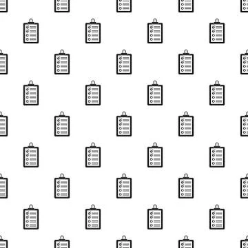 Clipboard with checklist pattern, simple style Illustrazione stock