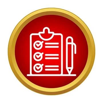 Clipboard checklist with pen for survey completion Stock Illustration