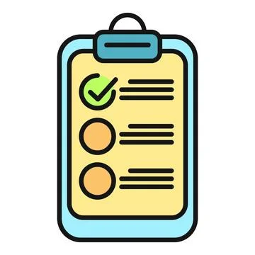 Clipboard with checklist showing completed task survey Stock Illustration