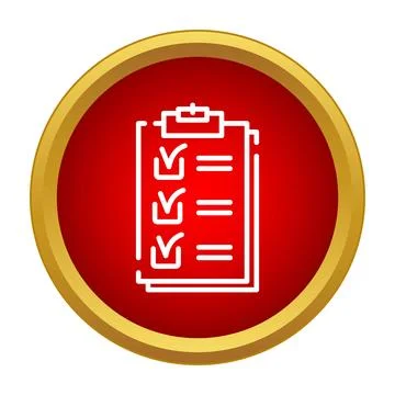 Clipboard with checklist showing completed tasks icon Stock Illustration