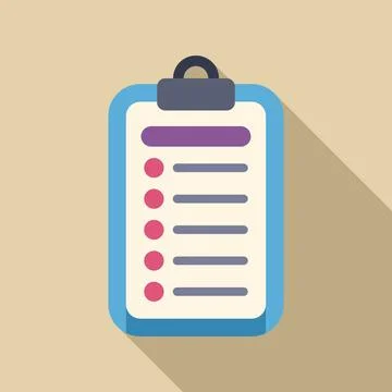 Clipboard with checklist showing task list planning Stock Illustration