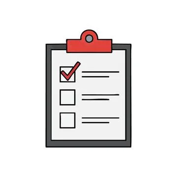 (Clipboard Checklist Task Completion. Illustration depicting a fully accomp.. Stock Illustration