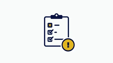 Clipboard Checklist Warning Icon Stock Footage 343518816