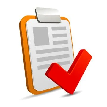 Clipboard with checklist on white background 库存插图