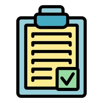 Clipboard with checkmark icon symbolizing completed task Stock Illustration