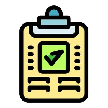 Clipboard with checkmark icon symbolizing task completion, project success,.. Stock Illustration